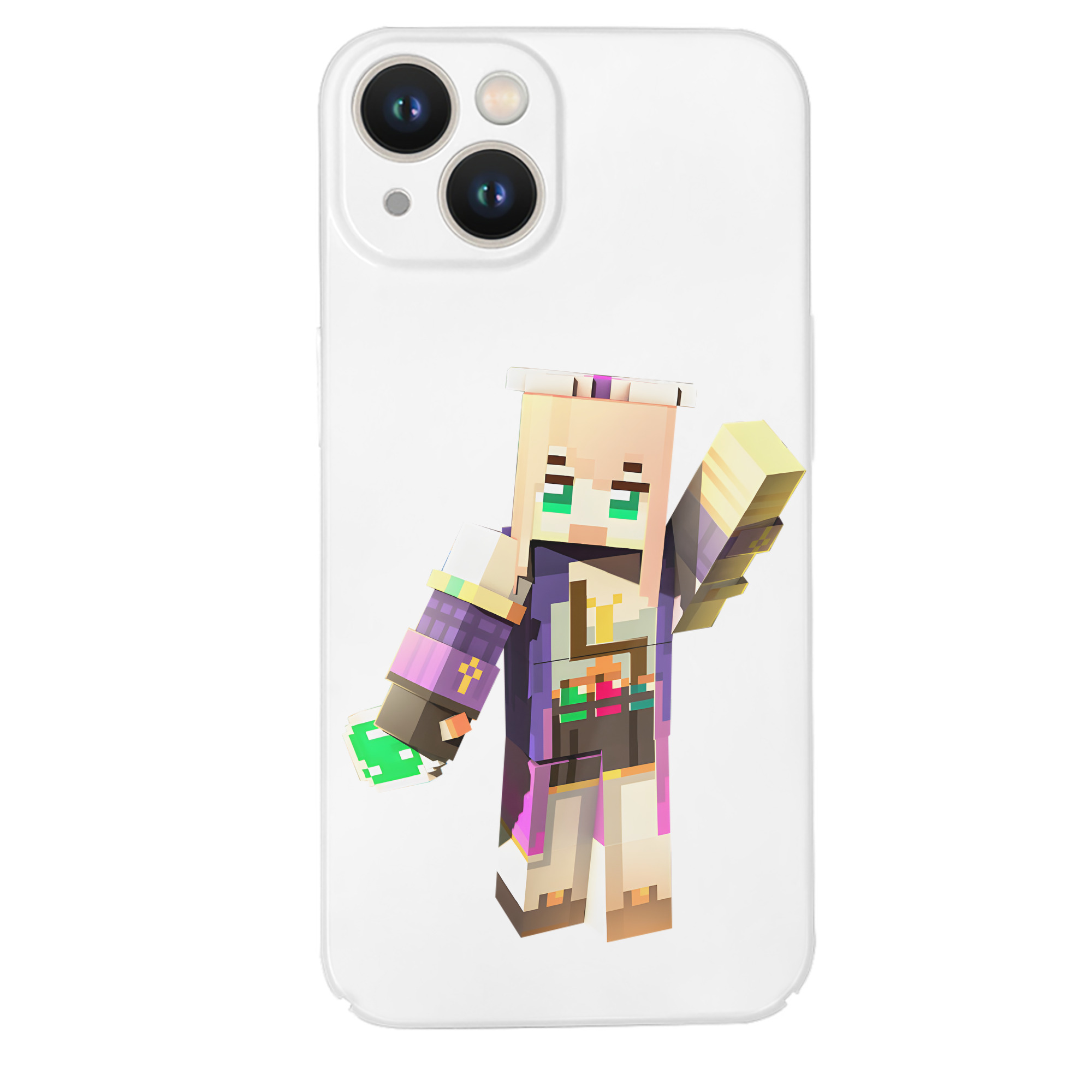 （画像用） マインクラフト ブロックの世界 Minecraft MC Block world 【iPhone 14シリーズ対応】ハードケース